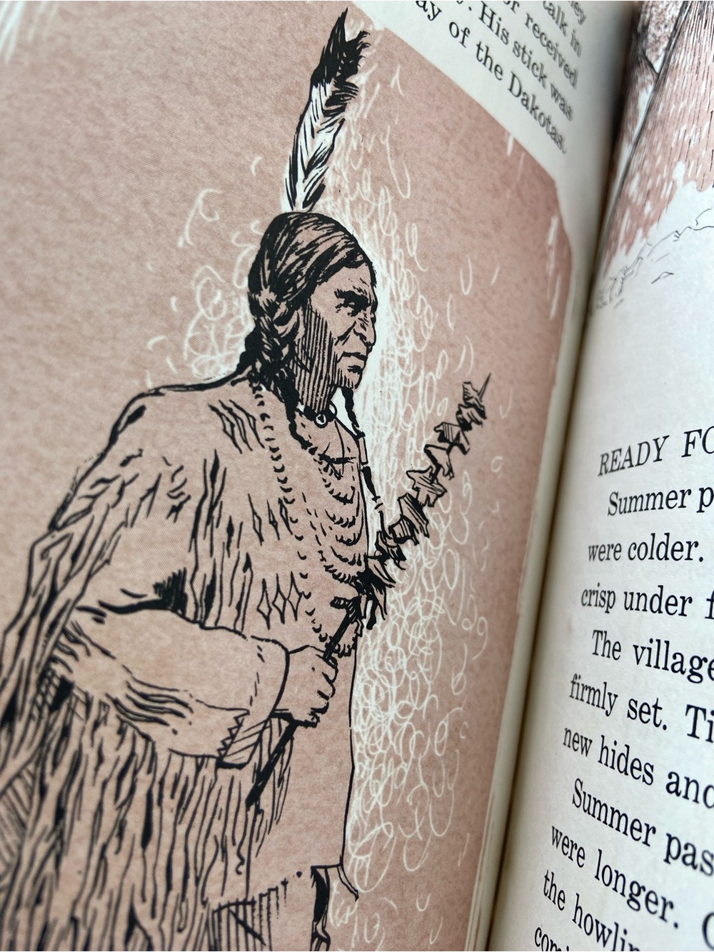 Vintage Native American Indian book Indians Dakotas Chief feather headdress red - Picture 3 of 5